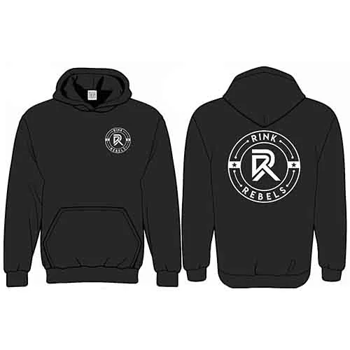 Black Rink Rebels classic logo hoodie