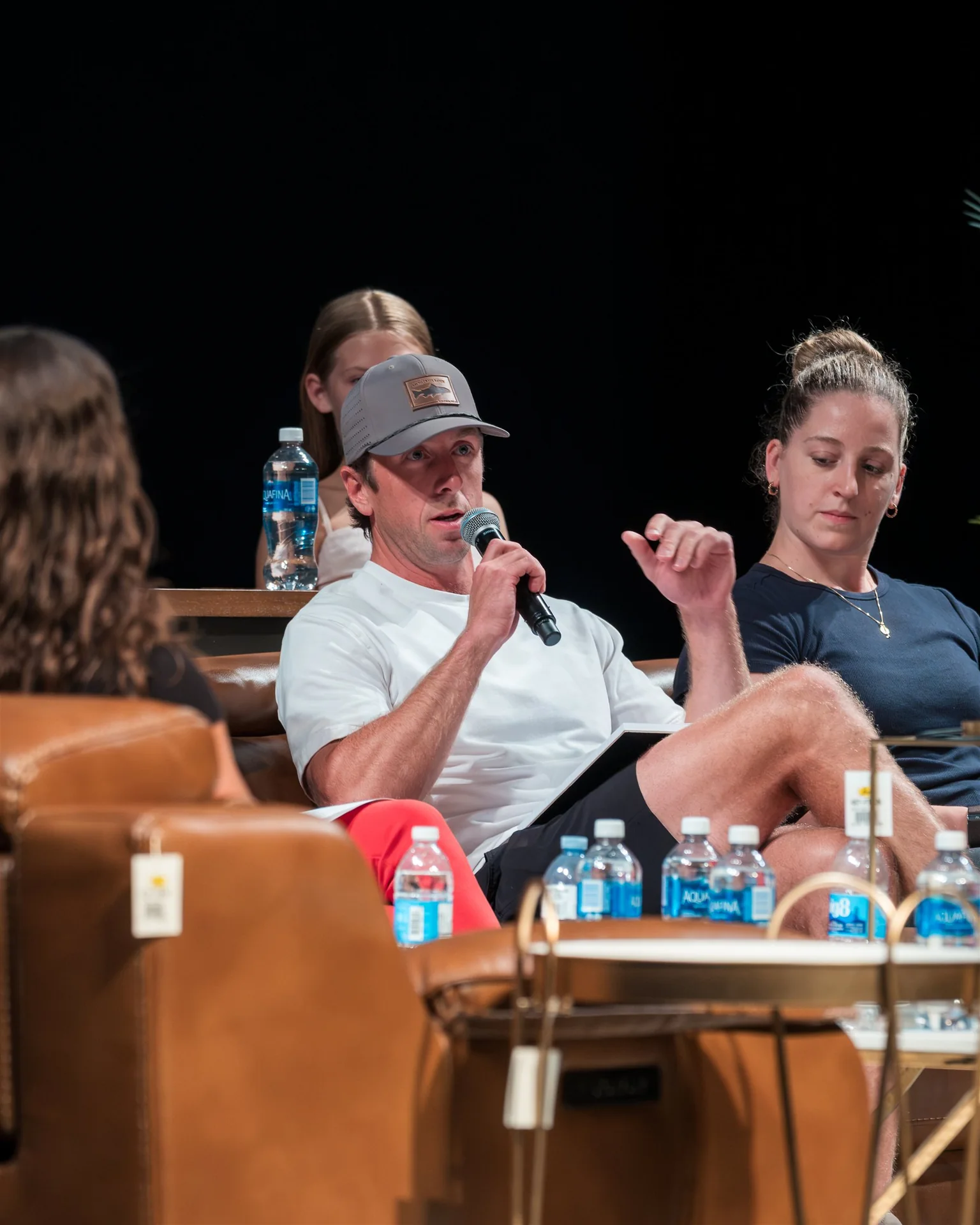 A panelist speaking during the Women of Hockey conversation at the Fredericton Playhouse