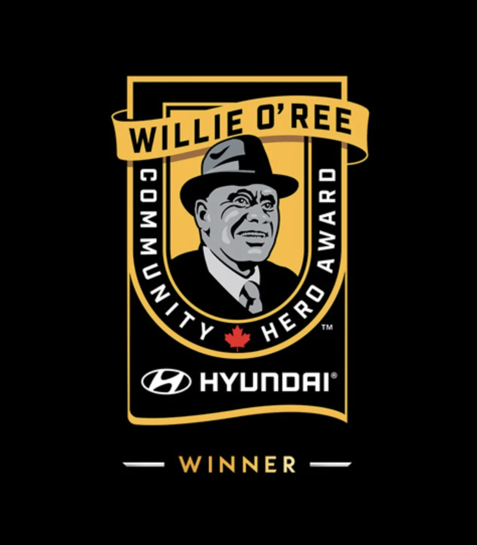 Willie O'Ree Community Hero Award winner badge
